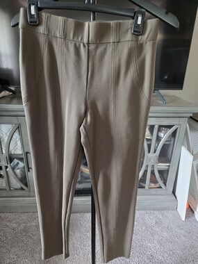 Thalian Olive Green Ponte Ankle Pants